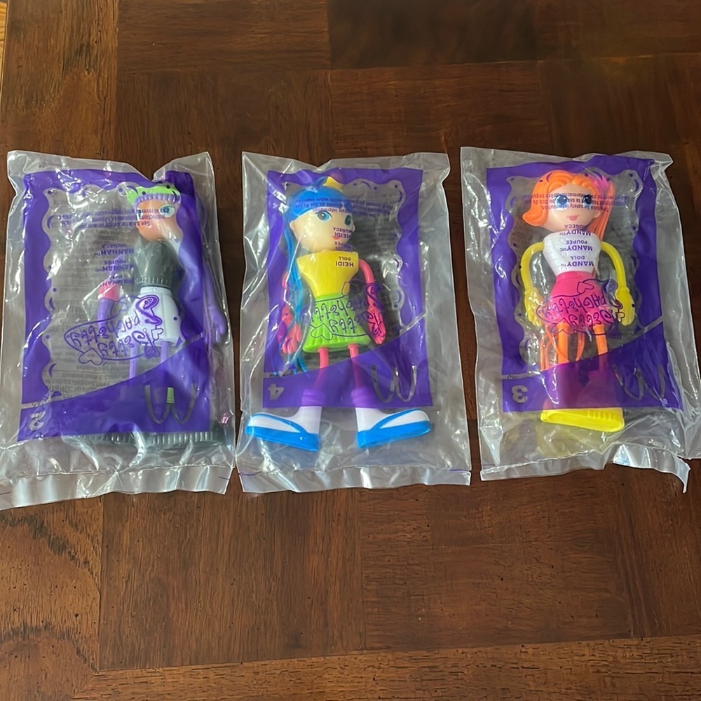 2003 Betty Spaghetty Dolls Set of 3 McDonalds 7" Toys New